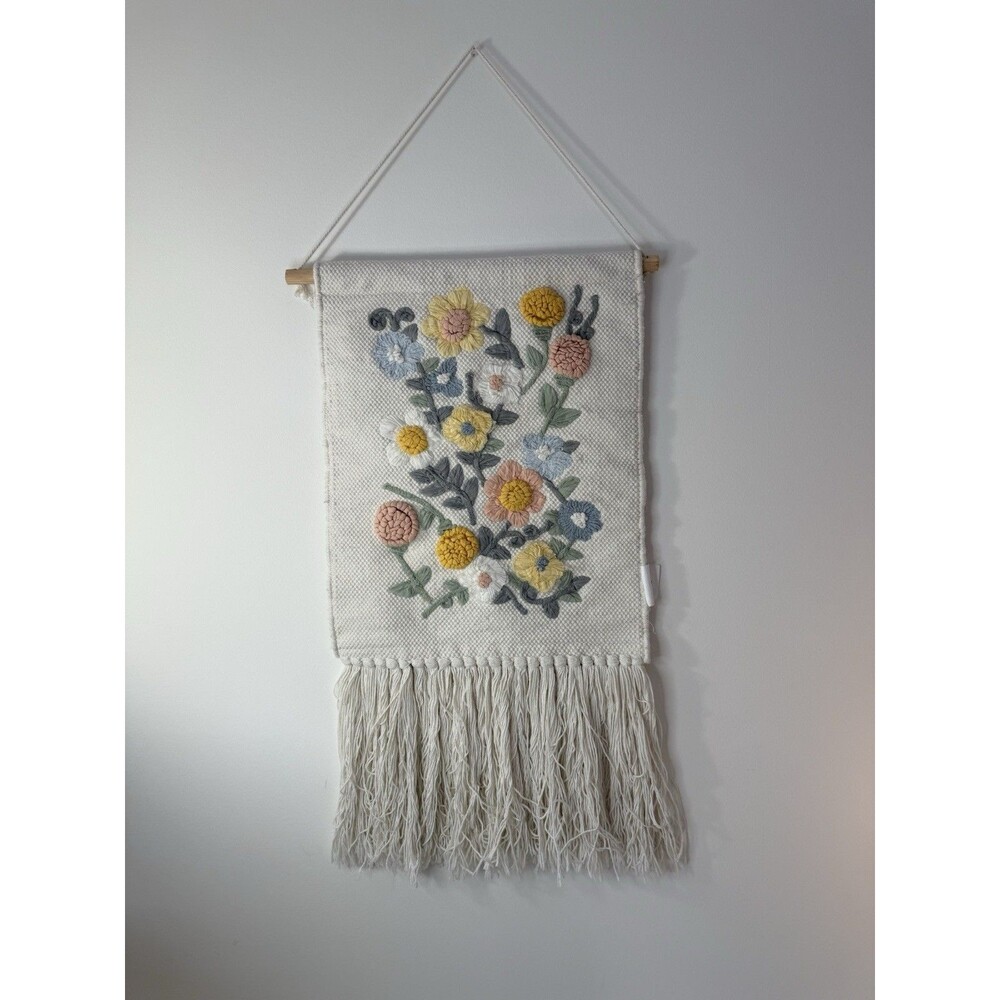 ✿ MIU109 Boho Floral Wall Hanging Cotton Tapestry Fringe Bohemian Decor India